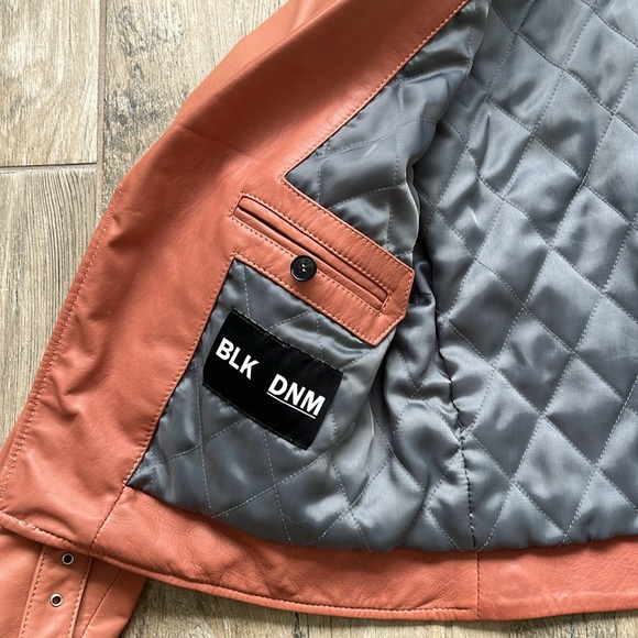 BLK DNM Lambskin Leather Jacket Mauve Pink Small 100% Genuine Leather  SMALL - Picture 5 of 6